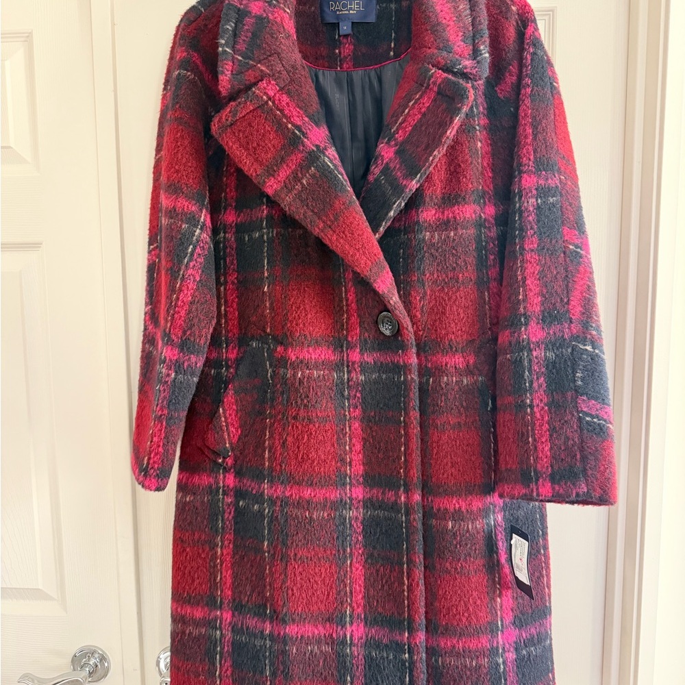 RACHEL Rachel Roy Magenta/Red Plaid Jacket size 1X